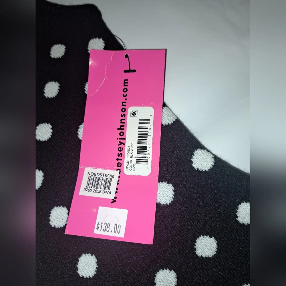 NWT Betsey Johnson Polka-dot Sweater dress - Picture 4 of 8